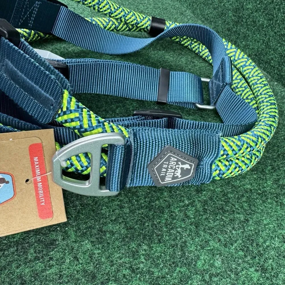 NWT Arcadia Trail XXL Unisex Dog Puppy Rope Harness Green Blue Paracord Outdoor
